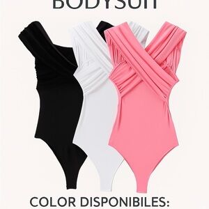 Velvet X Bodysuit - Black, White, Pink